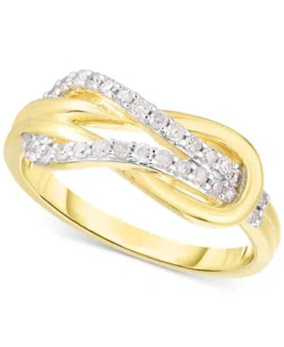 Macy's Diamond Interlocking Loop Ring (1/4 Ct. T.w.) In 14k Gold-plated Sterling Silver