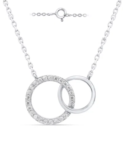 Macy's Diamond Interlocking Rings 18" Necklace (1/6 Ct. T.w.) In Sterling Silver
