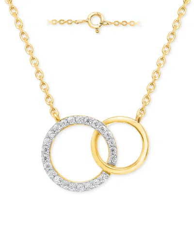 Macy's Diamond Interlocking Rings 18" Necklace (1/6 Ct. T.w.) In Sterling Silver In Multi