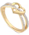Macy's Diamond Interwoven Heart Ring (1/4 Ct. T.w.) In 14k Gold-plated Sterling Silver In Gold-plated Sterling Silver