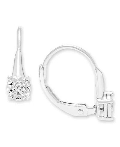 Macy's Diamond Lever Back Earrings (1/8 Ct. T.w.) In Sterling Silver