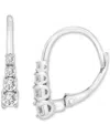 Macy's Diamond Leverback Hoop Earrings (1/2 Ct. T.w.) In 14k White Gold, Exclusively At  In White Gold