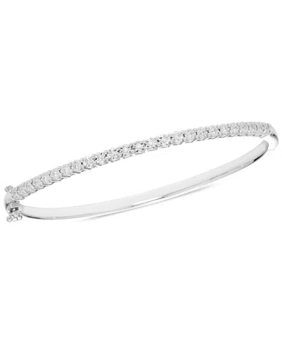 Macy's Diamond Line Bangle Bracelet (1/4 Ct. T.w.) In Sterling Silver