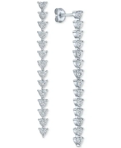 Macy's Diamond Linear Drop Earrings (1/10 Ct. T.w.) In Sterling Silver