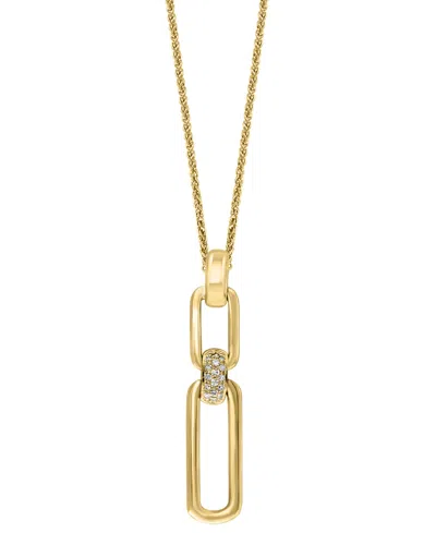 Macy's Diamond Link 18" Pendant Necklace (1/20 Ct. T.w.) In 14k Yellow Gold