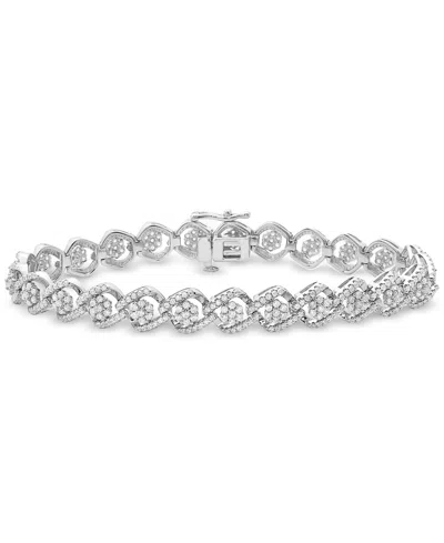 Macy's Diamond Link Bracelet (3 Ct. T.w.) In 10k White Gold