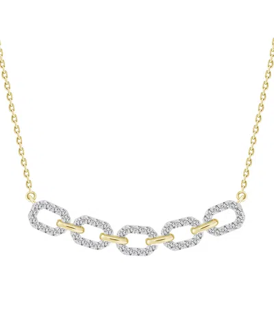Macy's Diamond Link Collar Necklace (1/2 Ct. T.w.) In 10k Gold, 16" + 2" Extender In Yellow Gold