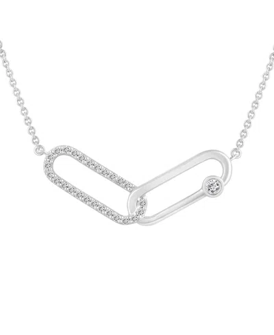 Macy's Diamond Link Collar Necklace (1/4 Ct. T.w.) In 10k White Gold