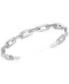 Macy's Diamond Link Cuff Bangle Bracelet (1/6 Ct. T.w.) In Sterling Silver In Sterling Silver