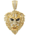 Macy's Diamond Lion Pendant (1-5/8 Ct. T.w.) In 14k Gold-plated Sterling Silver In Gold Over Silver