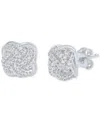 Macy's Diamond Love Knot Stud Earrings (1/3 Ct. T.w.) In 10k White Gold In Silver