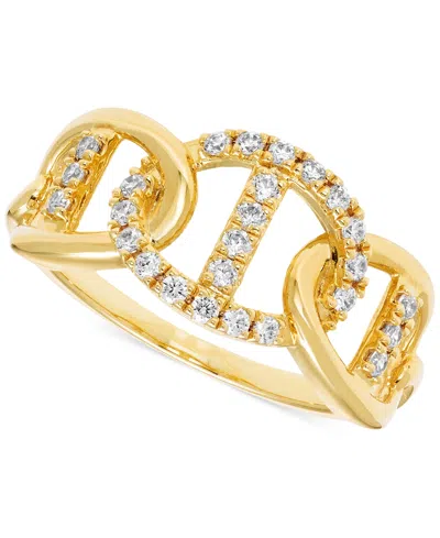 Macy's Diamond Mariner Link Chain Open Band (1/4 Ct. T.w.) In 14k Gold In Yellow Gold