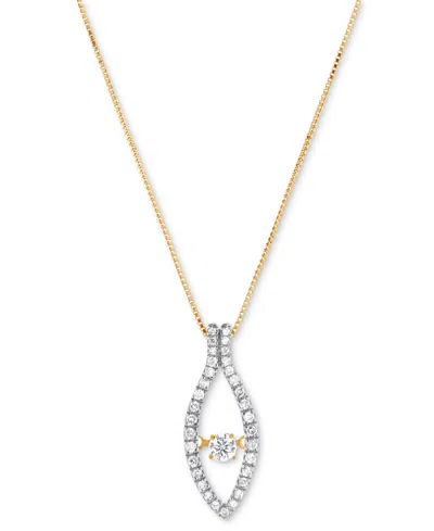 Macy's Diamond Marquise 16" Pendant Necklace (1/3 Ct. T.w.) In 14k Yellow Gold