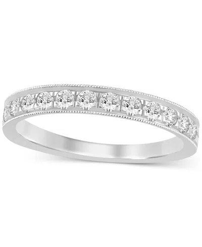 Macy's Diamond Milgrain Band (1/2 Ct. T.w.) In 14k White Or Yellow Gold In White Gold