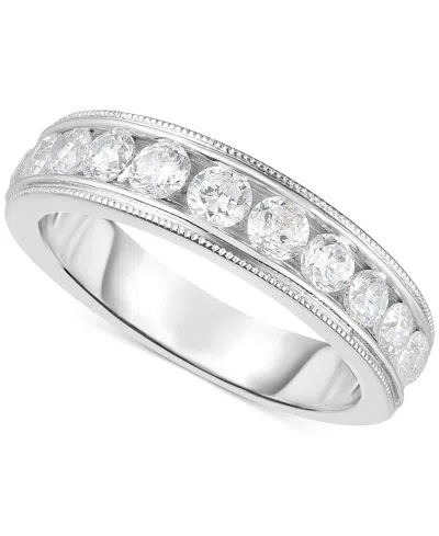 Macy's Diamond Milgrain Wedding Band (1 Ct. T.w.) In 14k White Gold