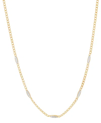 Macy's Diamond Mini Cluster Station 18" Collar Necklace (1/5 Ct. T.w.) In 14k Gold-plated Sterling Silver