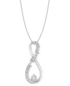 Macy's Diamond Mom Pendant Necklace (1/10 Ct. T.w.) In 10k White Gold In White Gold
