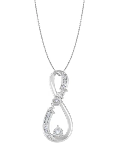 Macy's Diamond Mom Pendant Necklace (1/10 Ct. T.w.) In 10k White Gold