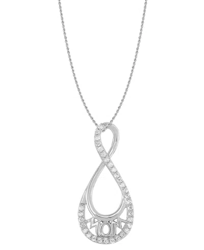 Macy's Diamond Mom Pendant Necklace (1/6 Ct. T.w.) In 10k White Gold