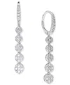 Macy's Diamond Multi Cluster Drop Earrings (1 Ct. T.w.) In 14k White Gold In White Gold