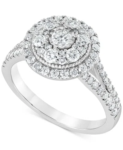 Macy's Diamond Multi Halo Engagement Ring (1 Ct. T.w.) In 14k White Gold