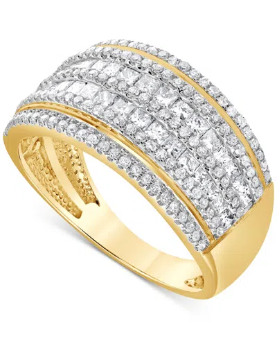 Macy's Diamond Multi Row Ring (1 Ct. T.w.) In 14k Yellow Gold