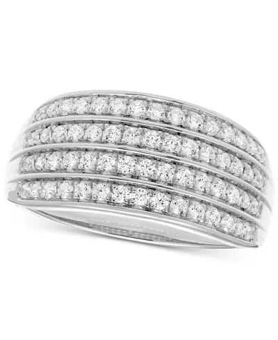 Macy's Diamond Multi-row Ring (1/2 Ct. T.w.) In 10k White Or Yellow Gold In Metallic