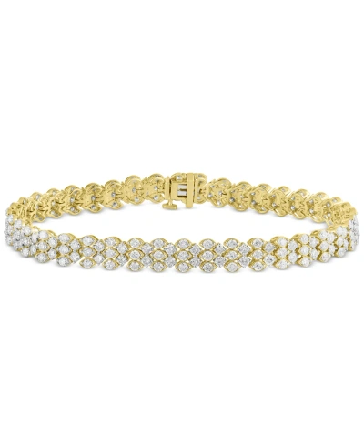 Macy's Diamond Multi-row Tennis Bracelet (6 Ct. T.w.) In 10k Gold In Yellow Gold