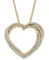 Macy's Diamond Multiple Heart Pendant Necklace (1/2 Ct. T.w.) In Sterling Silver Or 14k Gold-plated Sterlin In Gold-plated Sterling Silver
