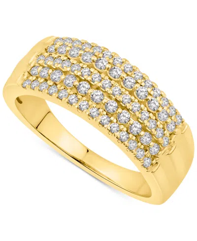 Macy's Diamond Multirow Anniversary Band (1/2 Ct. T.w.) In 14k Gold In Yellow Gold