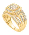 Macy's Diamond Multirow Cluster Ring (1 Ct. T.w.) In 14k Yellow Gold In Gold