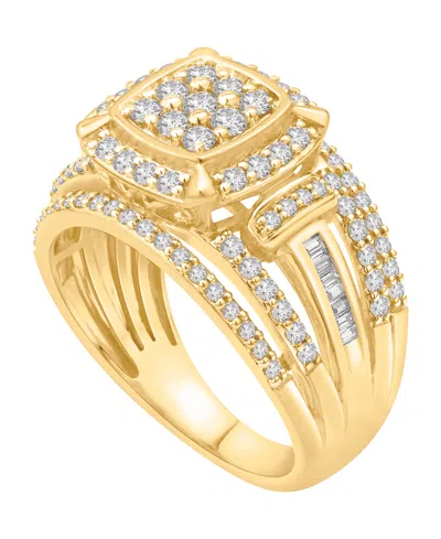 Macy's Diamond Multirow Cluster Ring (1 Ct. T.w.) In 14k Yellow Gold