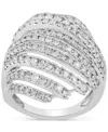 Macy's Diamond Multirow Statement Ring (2 Ct. T.w.) In 10k White Gold In White Gold