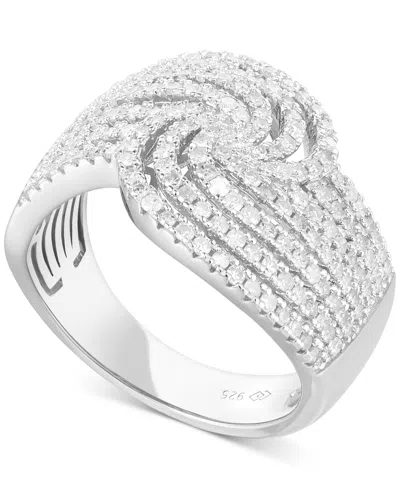 Macy's Diamond Multirow Swirl Statement Ring (1 Ct. T.w.) In Sterling Silver