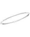 Macy's Diamond Narrow Line Bangle Bracelet (3/8 Ct. T.w.) In 14k White Gold In White Gold