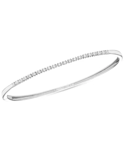 Macy's Diamond Narrow Line Bangle Bracelet (3/8 Ct. T.w.) In 14k White Gold