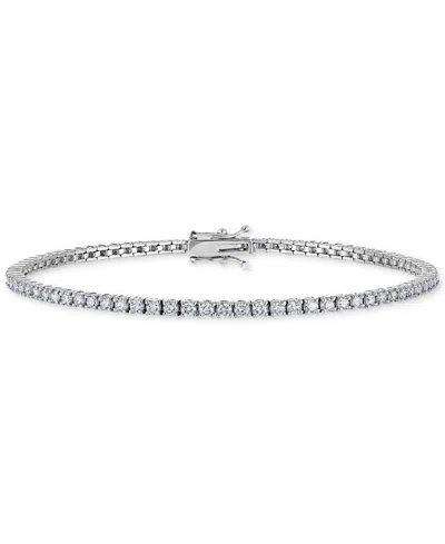 Macy's Diamond Narrow Tennis Bracelet (2 Ct. T.w.) In 14k Gold In Metallic