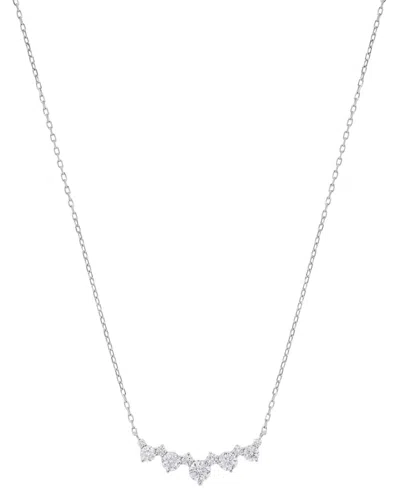 Macy's Diamond Necklace (1 Ct. T.w.) In 14k White Gold In Silver