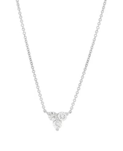 Macy's Diamond Necklace (1/2 Ct. T.w.) In 10k White Gold In Metallic