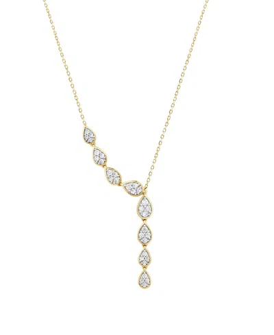 Macy's Diamond Necklace (1/2 Ct. T.w.) In 14k Yellow Gold White Rhodium