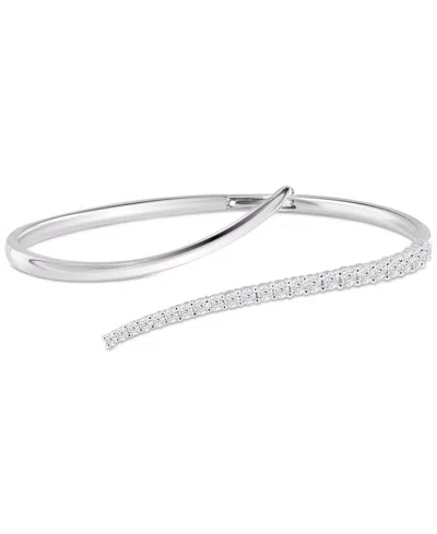 Macy's Diamond Open Bangle Bracelet (1-1/2 Ct. T.w.) In 14k White Gold
