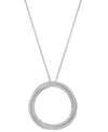 Macy's Diamond Open Circle Pendant Necklace (1/2 Ct. T.w.) In Sterling Silver, 18" + 2" Extender, Exclusive In Sterling Silver