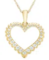 Macy's Diamond Open Graduated Heart 18" Pendant Necklace (1/4 Ct. T.w.) In 14k Gold In Yellow Gold