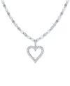 Macy's Diamond Open Heart 18" Pendant Necklace (1/10 Ct. T.w.) In Sterling Silver In Sterling Silver