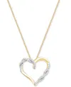 Macy's Diamond Open Heart 18" Pendant Necklace (1/6 Ct. T.w.) In 10k Gold In Yellow Gold