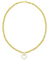 Macy's Diamond Open Heart Necklace (1/4 Ct. T.w.) In 14k Gold-plated Sterling Silver In Gold-plated Sterling Silver
