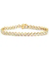 Macy's Diamond Open Link Tennis Bracelet (1/2 Ct. T.w.) In Sterling Silver Or Gold-plated Sterling Silver In Gold-plated Sterling Silver