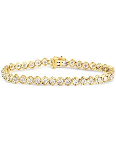 Macy's Diamond Open Link Tennis Bracelet (1/2 Ct. T.w.) In Sterling Silver Or Gold-plated Sterling Silver