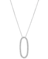Macy's Diamond Open Oval 18" Pendant Necklace (1/2 Ct. T.w.) In 14k White Or Yellow Gold, Created For Macy' In White Gold