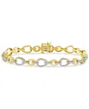 Macy's Diamond Open Pear Link Bracelet (1 Ct. T.w.) In 14k Gold-plated Sterling Silver In Gold-plated Sterling Silver
